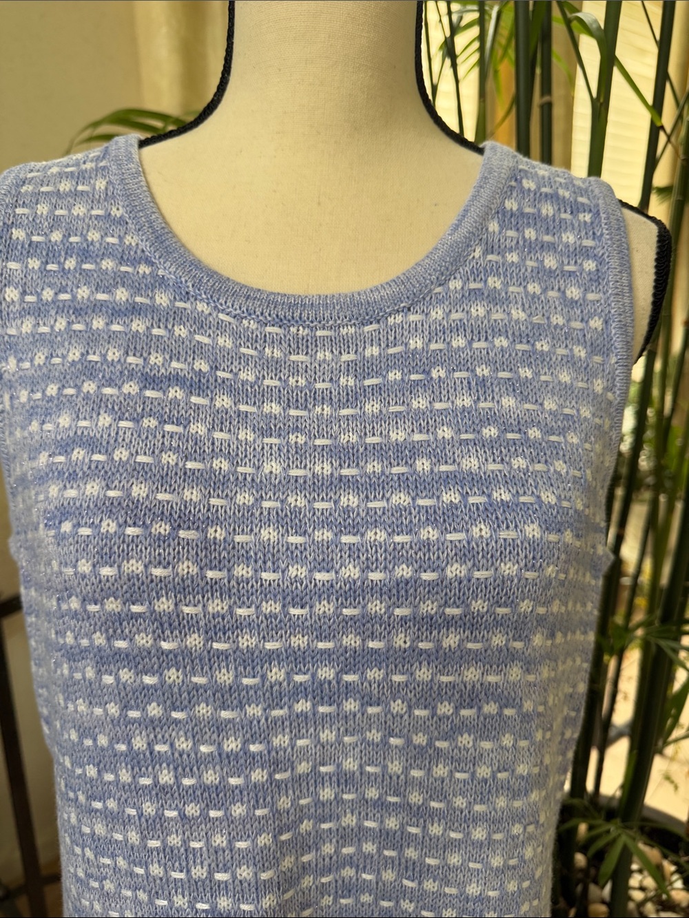 Lilly Pulitzer Light Blue and White Knit Sleeveless Shift Dress - Picture 2 of 7